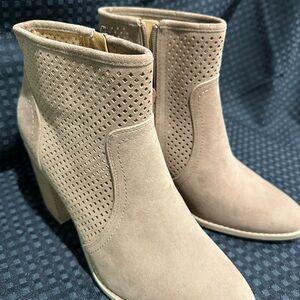 Universal Thread Tan Perforated Booties. Super cute and brand new.
